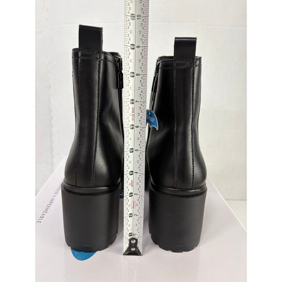 AQUA COLLEGE Womens Black Platform Raine Round Toe Block Heel Chelsea Boots 9.5M - Picture 3 of 6
